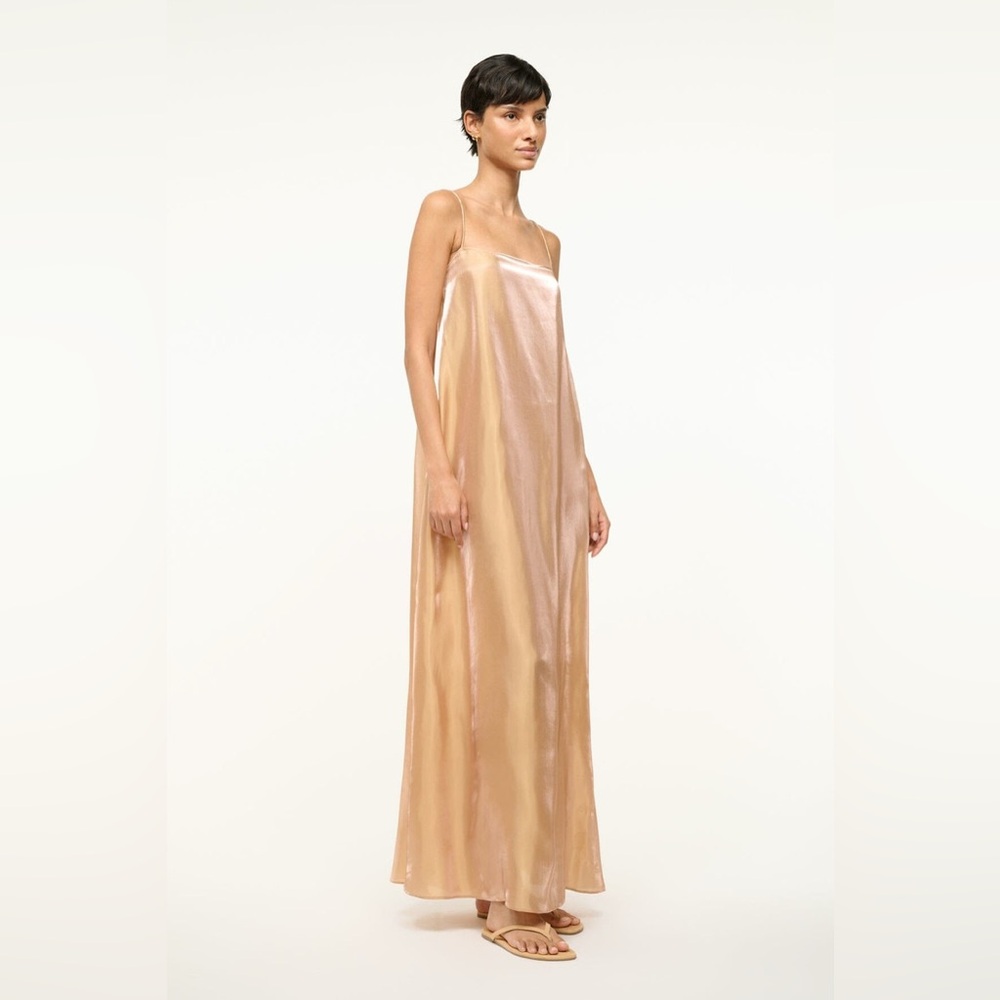 NWT $595 Staud Delfina Dress Rose Gold - Picture 3 of 9